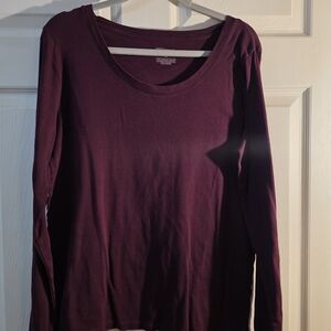 Womens Merona Women's Deep Purple Long Sleeve Tee XXL